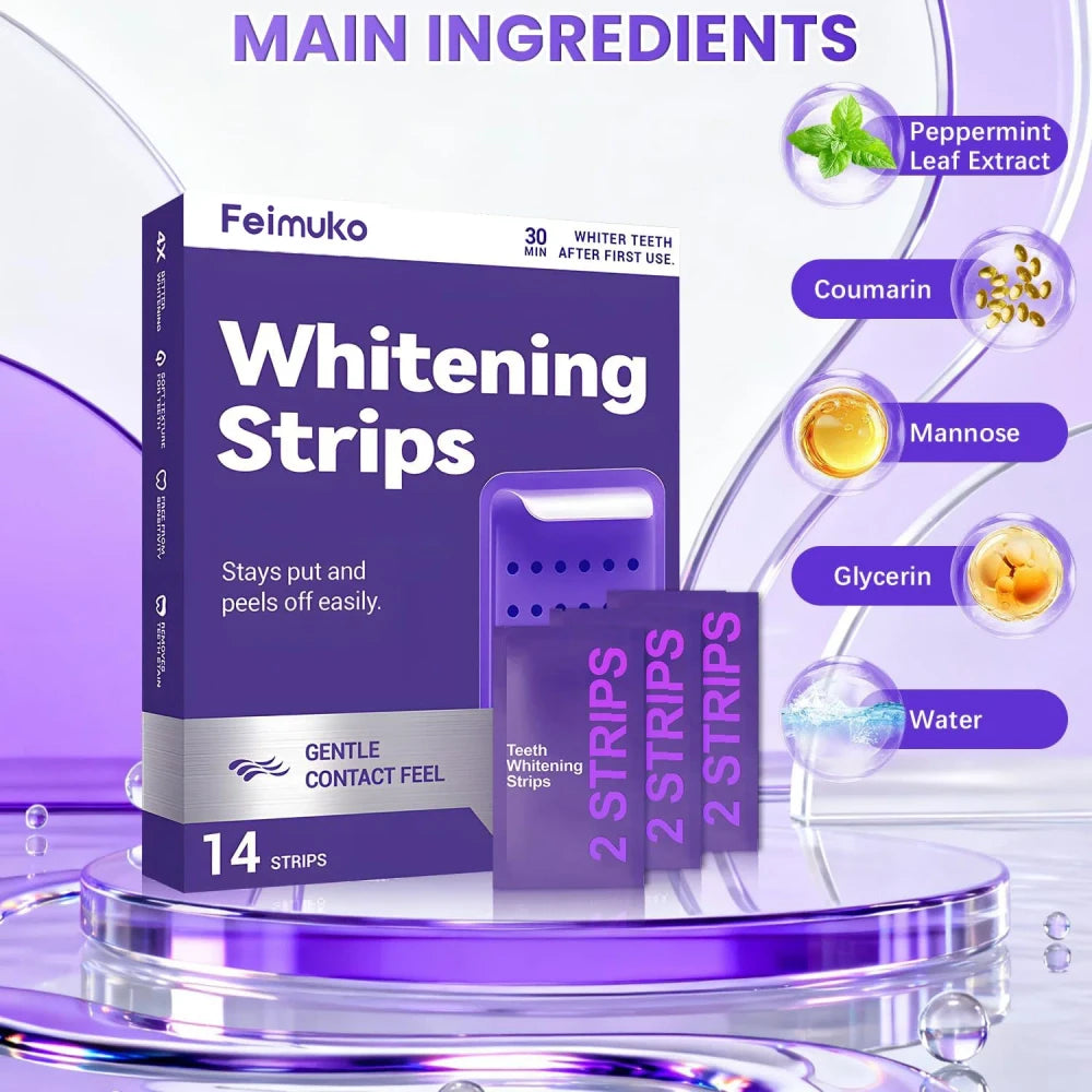 Purple Teeth Whitening Strips for Sensitive Teeth